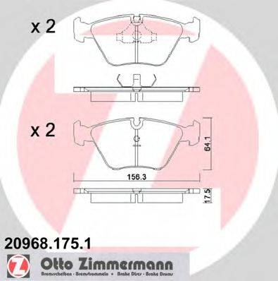 ZIMMERMANN 209681751 Комплект гальмівних колодок, дискове гальмо