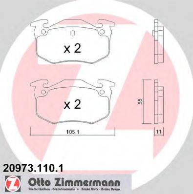 ZIMMERMANN 20974 Комплект гальмівних колодок, дискове гальмо