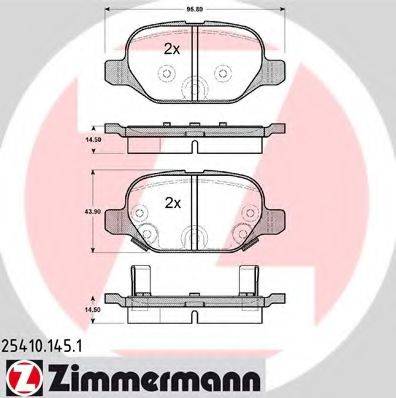 ZIMMERMANN 254101451 Комплект гальмівних колодок, дискове гальмо