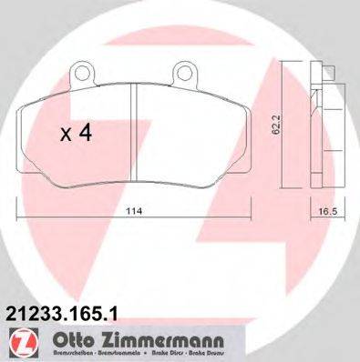 ZIMMERMANN 21233 Комплект гальмівних колодок, дискове гальмо