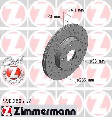 ZIMMERMANN 590280552 гальмівний диск