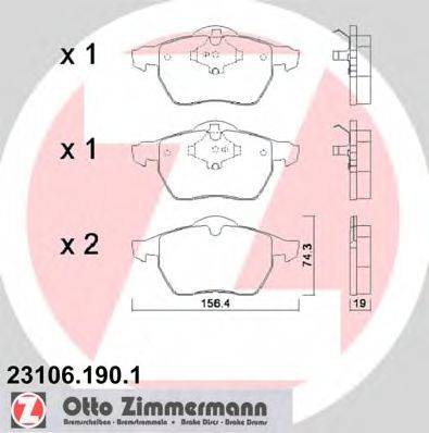 ZIMMERMANN 23106 Комплект гальмівних колодок, дискове гальмо