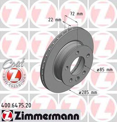 ZIMMERMANN 400647520 гальмівний диск