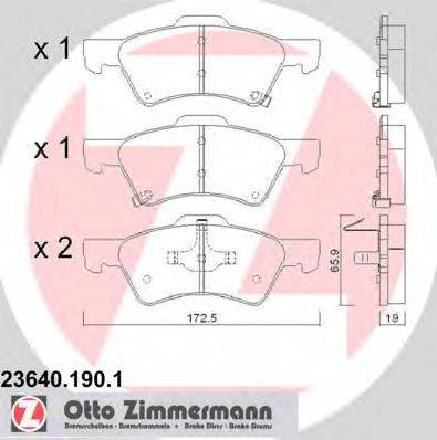 ZIMMERMANN 236401901 Комплект гальмівних колодок, дискове гальмо