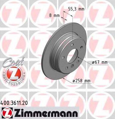 ZIMMERMANN 400361120 гальмівний диск