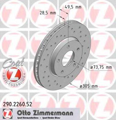 ZIMMERMANN 290226052 гальмівний диск
