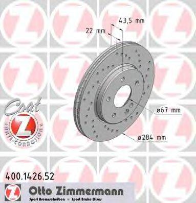 ZIMMERMANN 400142652 гальмівний диск