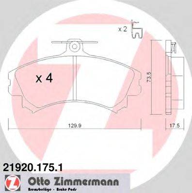 ZIMMERMANN 219201751 Комплект гальмівних колодок, дискове гальмо
