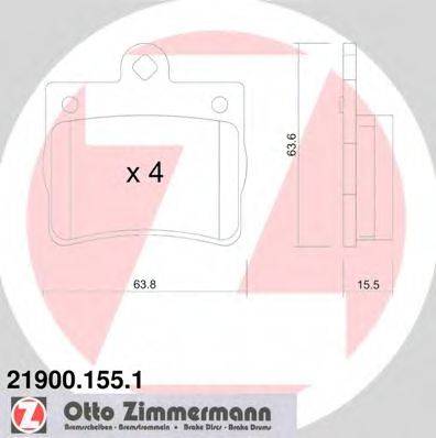 ZIMMERMANN 219001551 Комплект гальмівних колодок, дискове гальмо