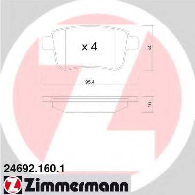 DENCKERMANN B111020 Комплект гальмівних колодок, дискове гальмо