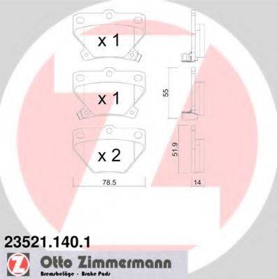 ZIMMERMANN 23522 Комплект гальмівних колодок, дискове гальмо