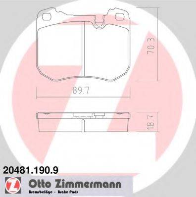 ZIMMERMANN 20481 Комплект гальмівних колодок, дискове гальмо