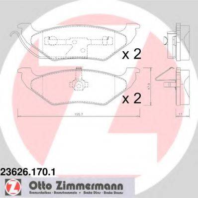 ZIMMERMANN 236261701 Комплект гальмівних колодок, дискове гальмо