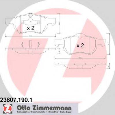 ZIMMERMANN 238071901 Комплект гальмівних колодок, дискове гальмо