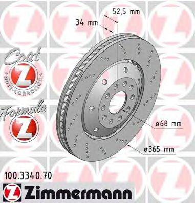 ZIMMERMANN 100334070 гальмівний диск