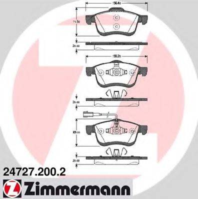 ZIMMERMANN 24728 Комплект гальмівних колодок, дискове гальмо