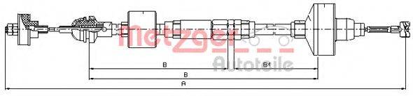 VW 1H1721335J Трос, управління зчепленням