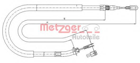 METZGER 109874 Трос, стоянкова гальмівна система