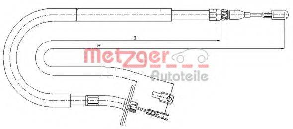 METZGER 109877 Трос, стоянкова гальмівна система