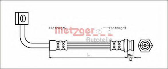 METZGER 4111020 Гальмівний шланг