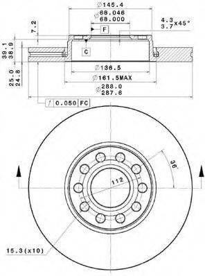 METZGER 25104E гальмівний диск