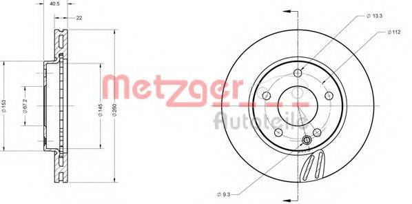 METZGER 6110089 гальмівний диск