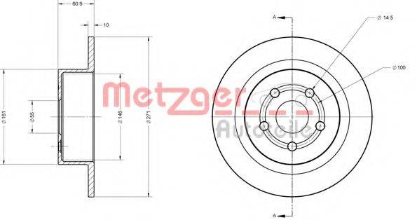 METZGER 6110374 гальмівний диск