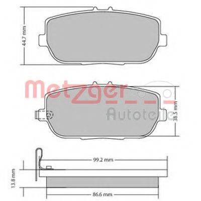 METZGER 1170617 Комплект гальмівних колодок, дискове гальмо