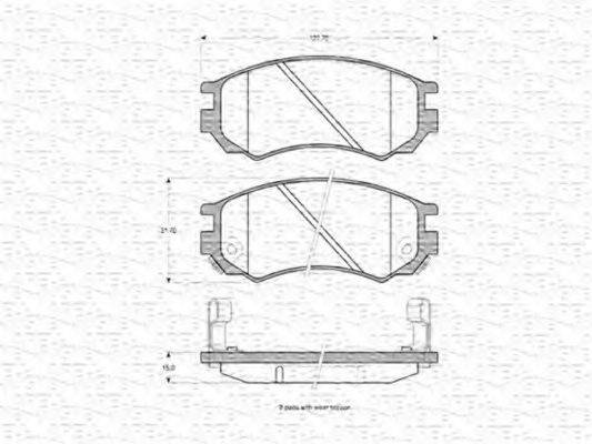 MAGNETI MARELLI 363702160606 Комплект гальмівних колодок, дискове гальмо