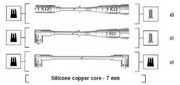 MAGNETI MARELLI 941175070750 Комплект дротів запалювання
