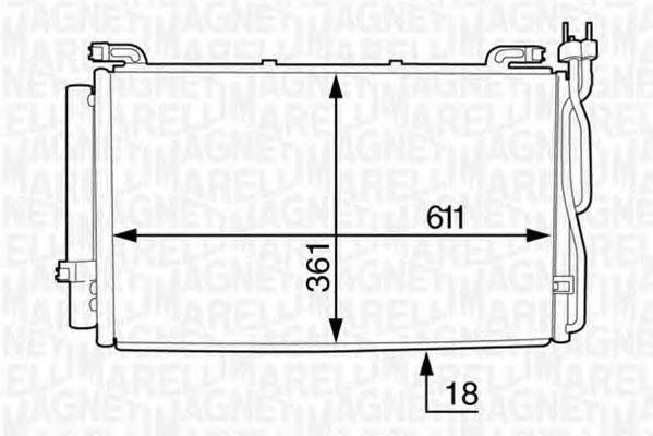 MAGNETI MARELLI 350203610000 Конденсатор, кондиціонер