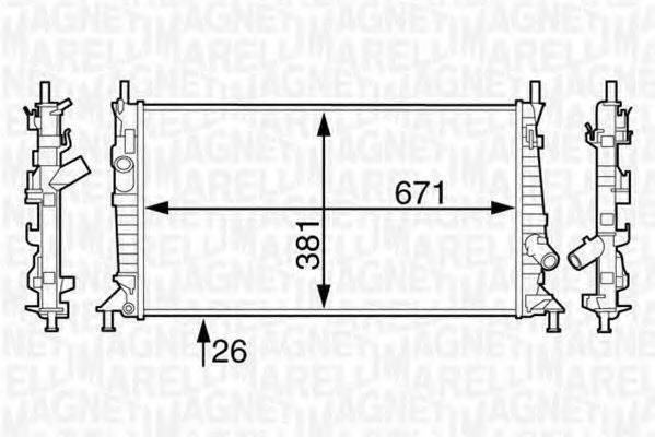 MAGNETI MARELLI 350213123400 Радіатор, охолодження двигуна