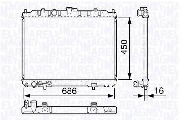 MAGNETI MARELLI 350213135300 Радіатор, охолодження двигуна