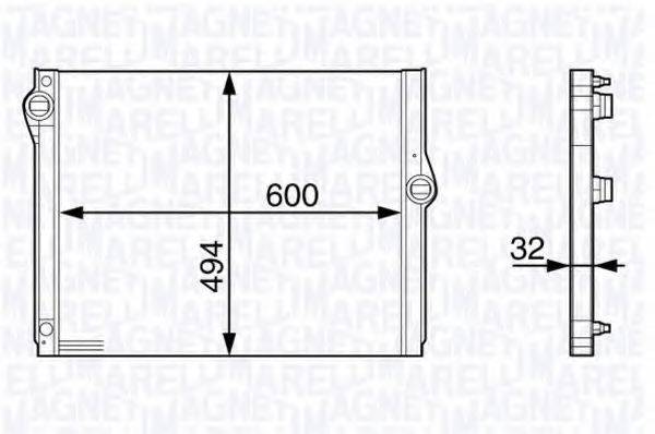 MAGNETI MARELLI 350213140400 Радіатор, охолодження двигуна