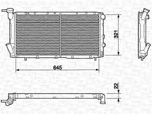 MAGNETI MARELLI 350213643000 Радіатор, охолодження двигуна