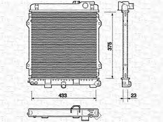 MAGNETI MARELLI 350213701000 Радіатор, охолодження двигуна