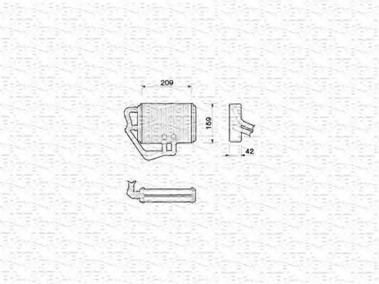 MAGNETI MARELLI 350218065000 Теплообмінник, опалення салону