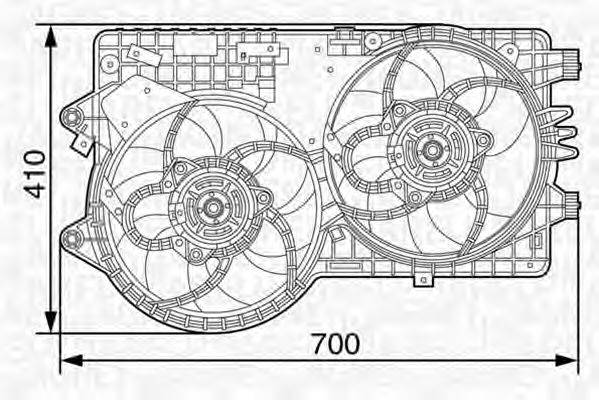 MAGNETI MARELLI 069422453010 Вентилятор, охолодження двигуна